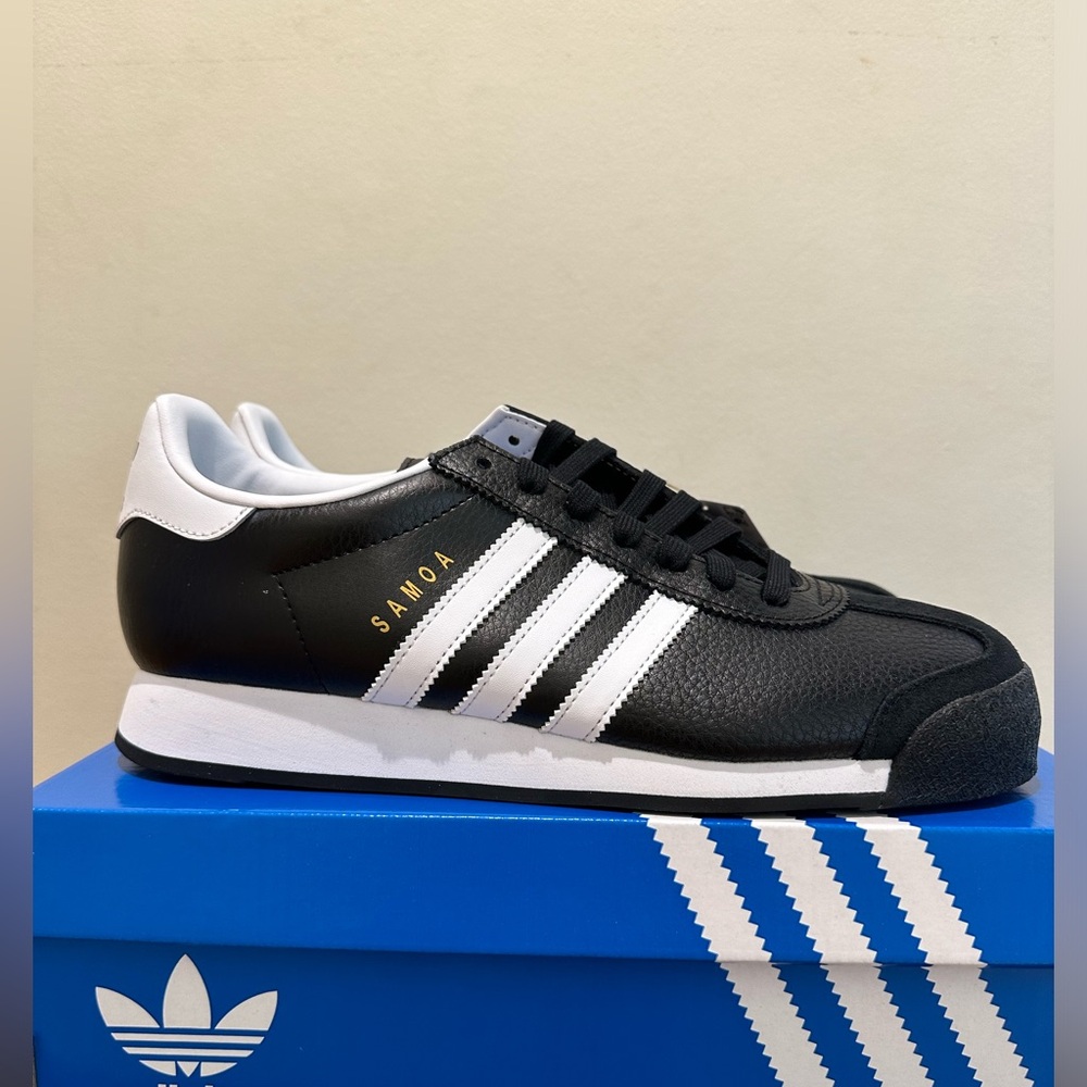 NIB Men Shoe adidas Originals SAMOA Core Black / Cloud White /  Metallic 019351